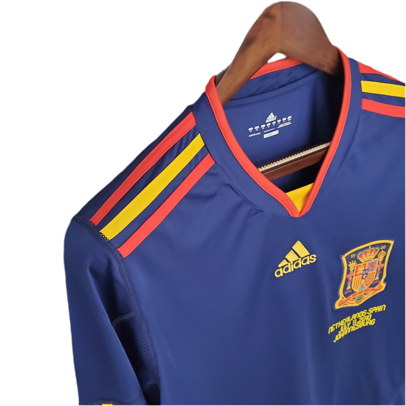Camisola Manga Longa Seleção Espanha II 2010 - Azul