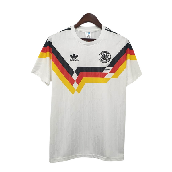 Maillot rétro de l'équipe nationale d'Allemagne 1990 - Blanc
