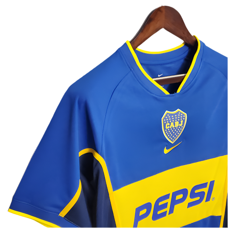 Boca Juniors Retro 2002 Blue and Yellow Jersey -