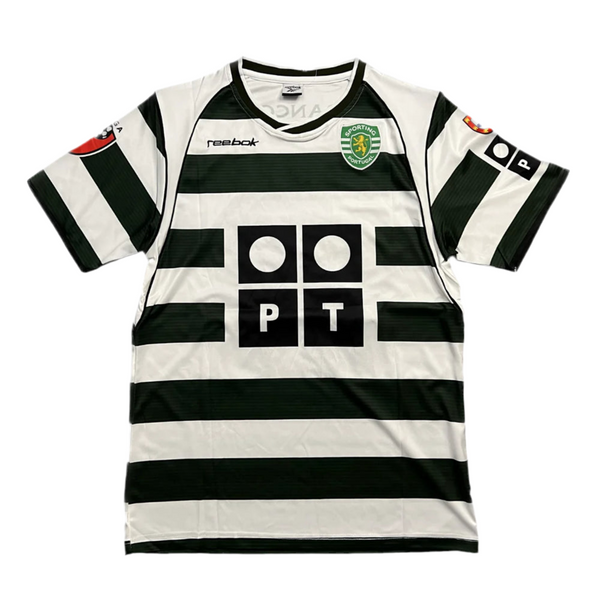 Sporting Retro Home Shirt 2002/2003 - Green and White