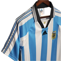 Camisola Seleção Argentina Retrô 1998 Azul e Branca -