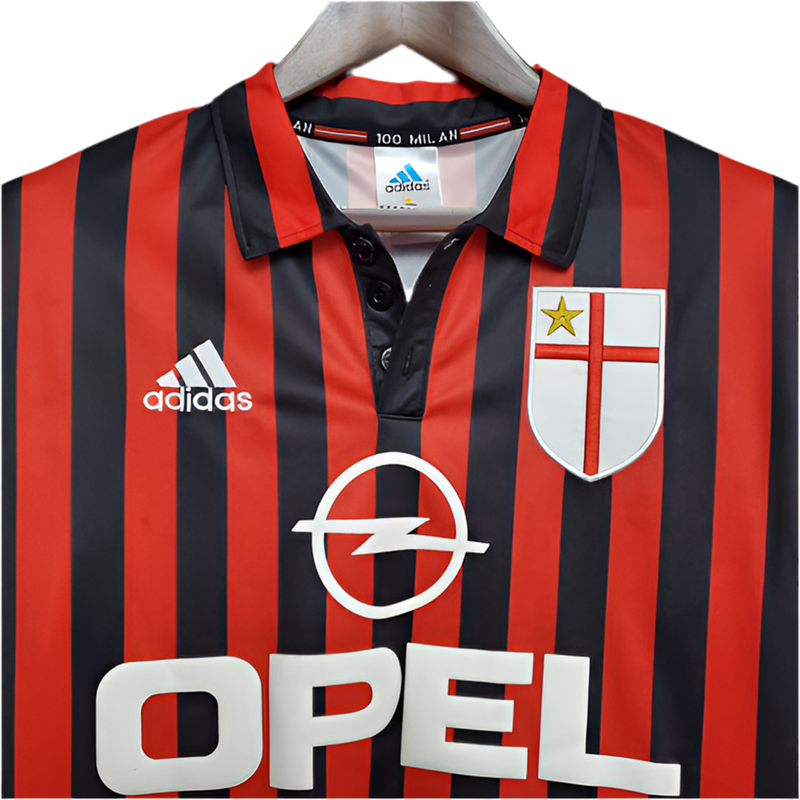 Camisola AC Milan Retrô 1999/2000 - Vermelha e Preta