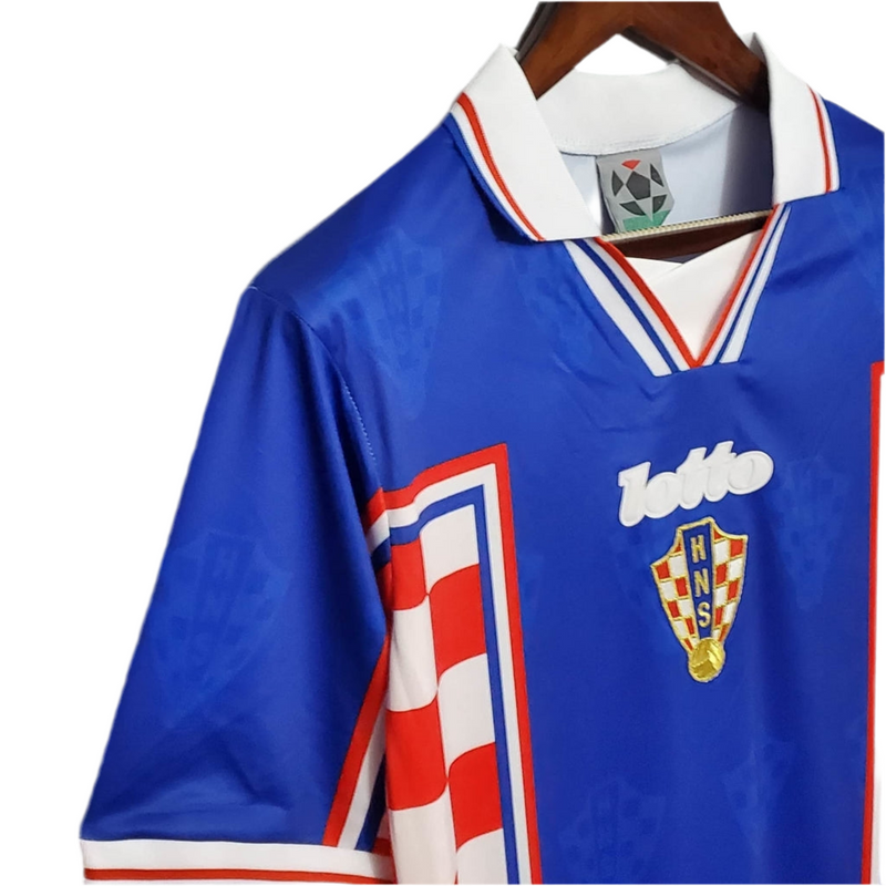 Pull Croatie Rétro 1998 Bleu, Rouge et Blanc - Lotto