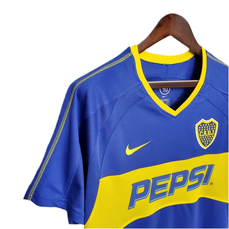 Boca Juniors Retro 03/04 Blue and Yellow Jersey