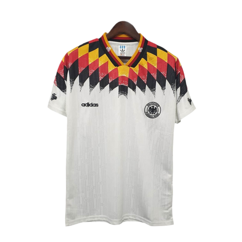 Maillot rétro de l'équipe nationale d'Allemagne 1994, blanc -