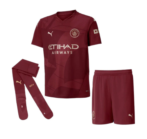Kit Enfant Manchester City II 24/25 avec Chaussettes - Vin