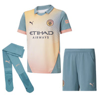 Manchester City 'Definitely City' 24/25 Kids Kit with Socks