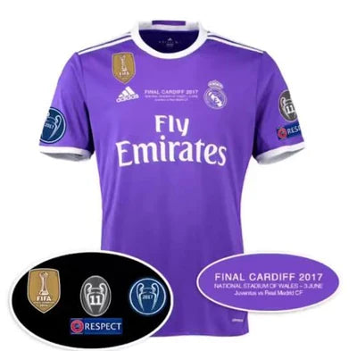 Real Madrid Retro Away Shirt 16/17 with Patch - Purple
