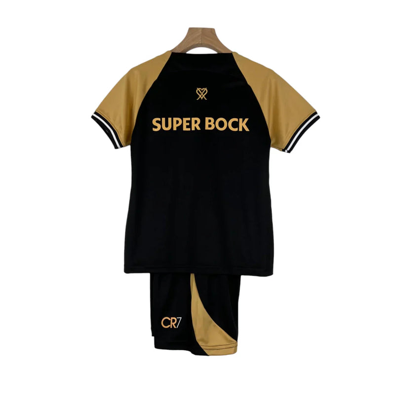 Sporting CR7 23/24 Kids Kit - Black and Gold