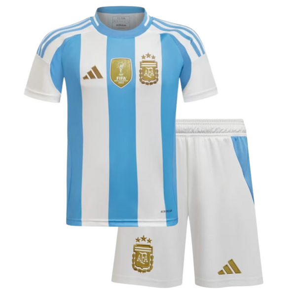Kit Infantil Argentina I 24/25 Com Patch FIFA - Azul e Branco