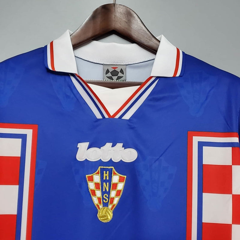 Pull Croatie Rétro 1998 Bleu, Rouge et Blanc - Lotto