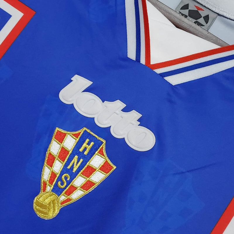 Pull Croatie Rétro 1998 Bleu, Rouge et Blanc - Lotto