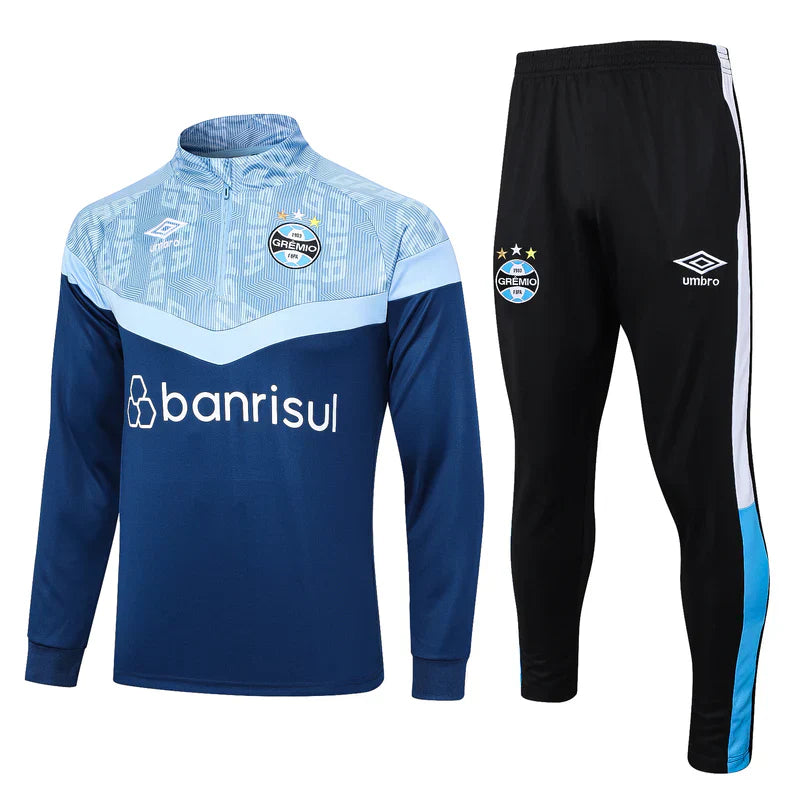 Survêtement Grêmio 23/24 - Bleu et Noir Avec Fermeture Éclair